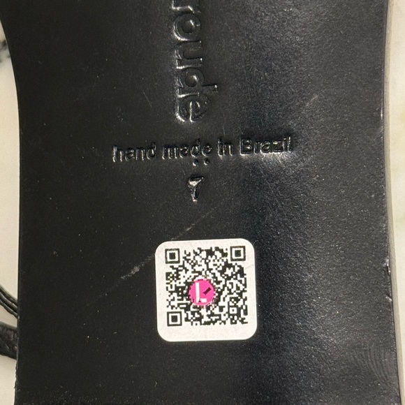 Larroudé Women's Portofino Black Flat Sandals - Size 7 - Picture 4 of 4